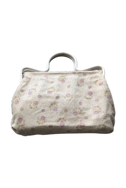 Ecru cotton bag with pearl details