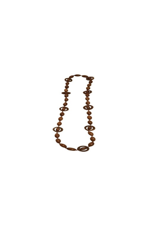 Long necklace in olive wood beads, my