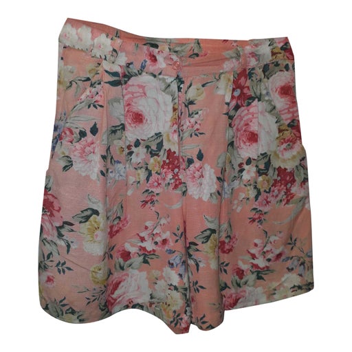 high waist viscose and cotton shorts