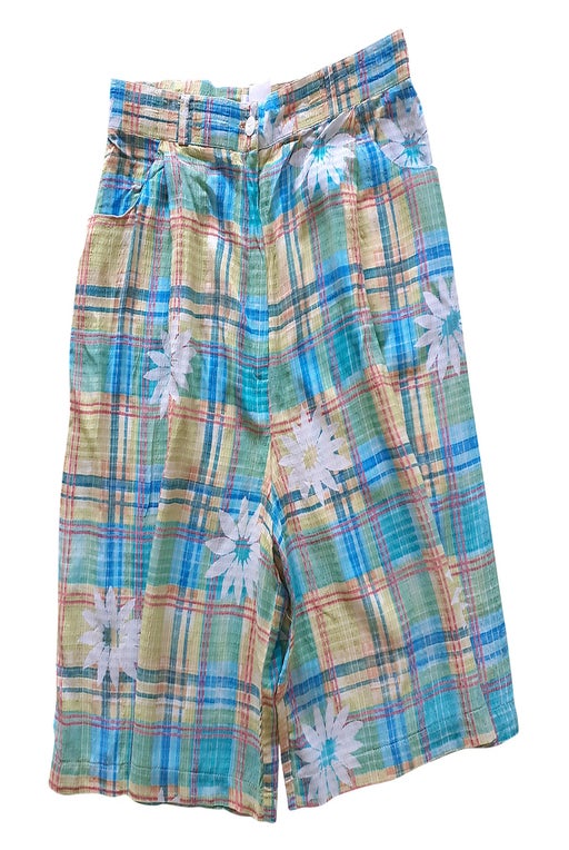 1990 fluid shorts with madras checks and