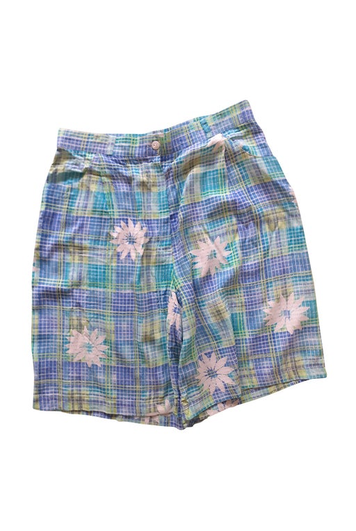 Fluid madras and flower check shorts