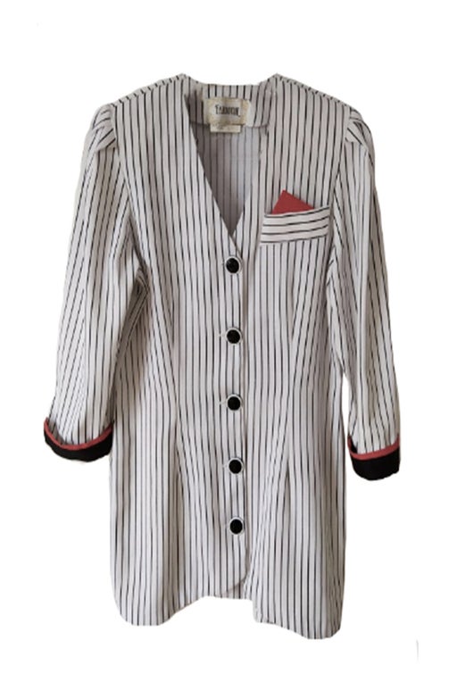 Striped viscose and polyester jacket
