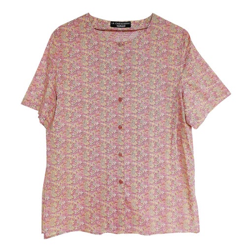 Cacharel blouse with flowers, without collar,