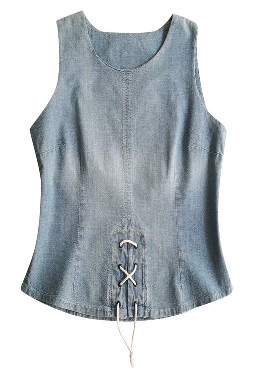 Denim camisole with lace on the front Ma