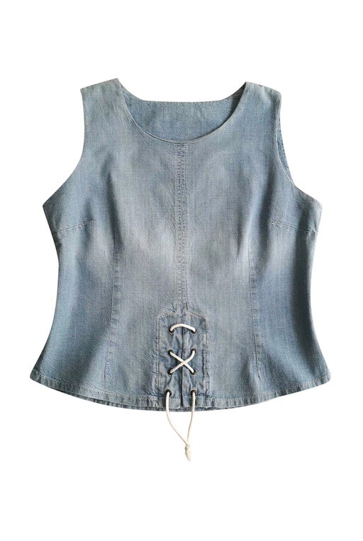 Denim camisole with lace on the front Ma
