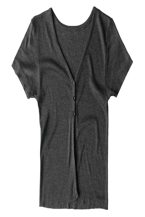 Short-sleeved lurex cardigan