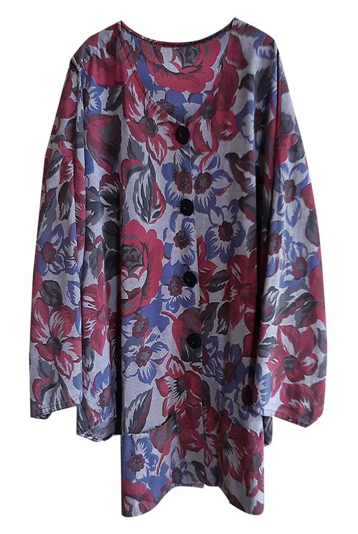 small floral jacket, very large, cotton
