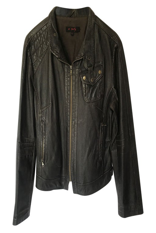 René Derhy jacket in black leather with