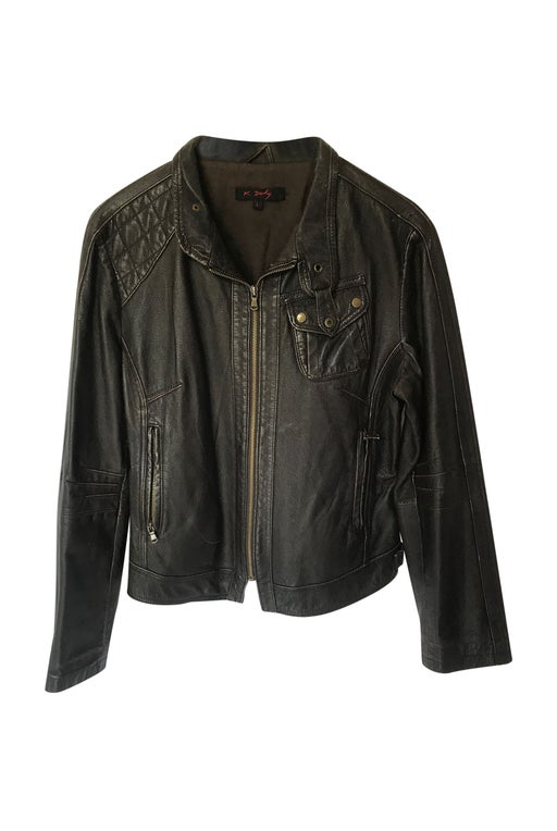 René Derhy jacket in black leather with