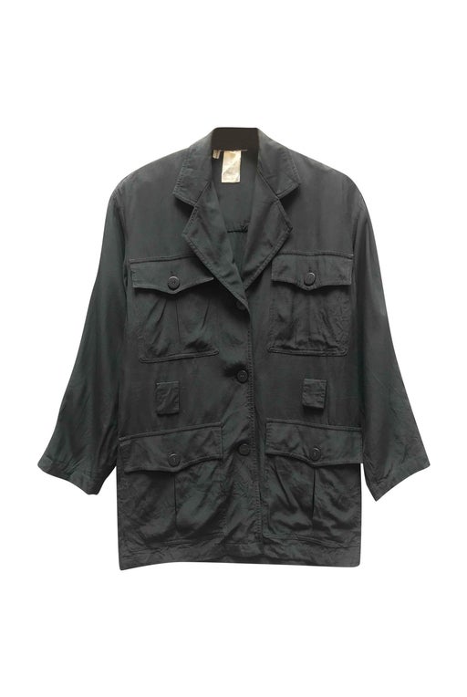 Black Saharan jacket, straight cut, qu