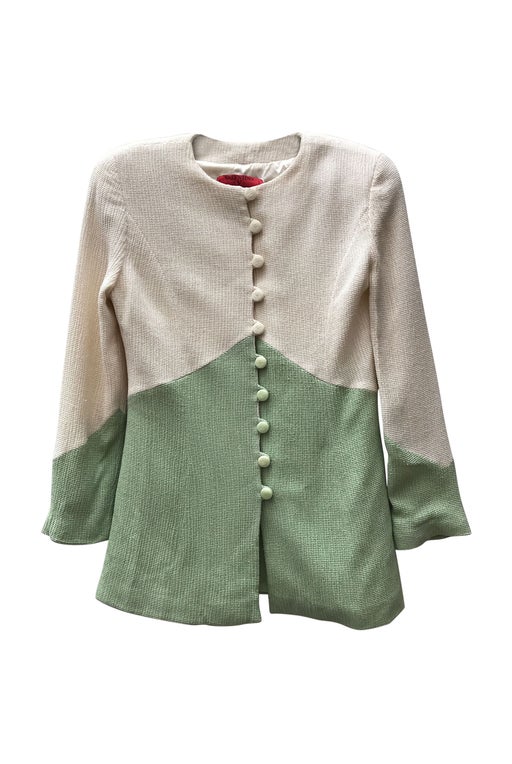 Valentino green and ecru jacket, buttoned