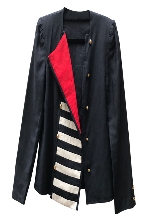 Valentino jacket in navy blue linen with