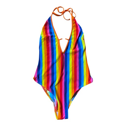 Multicolor striped swimsuit
