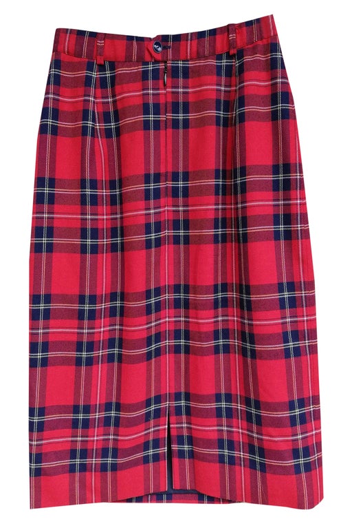 Red plaid tartan skirt. Size h