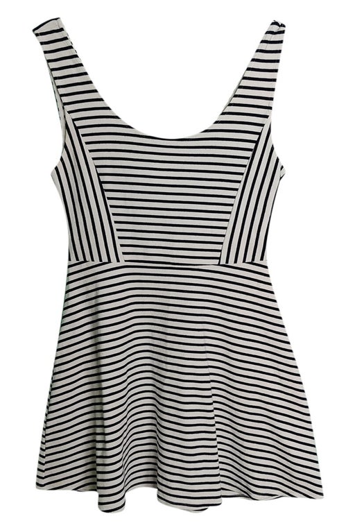 Black and white nautical striped dress vi