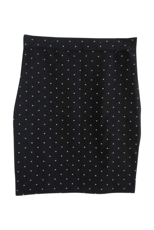 black skirt with white polka dots can be worn