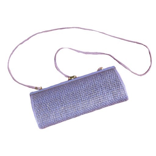Lilac rattan bag. Rigid rattan bag