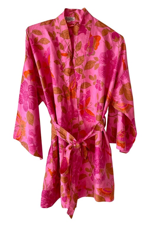 Silk flower kimono with 2 large