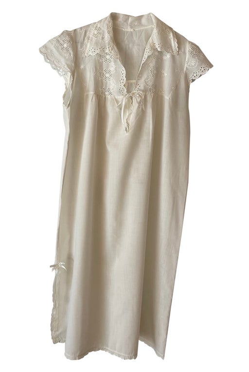 Cotton-blend Embroidered Babydoll Dress