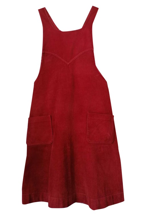 Velvet dungaree dress