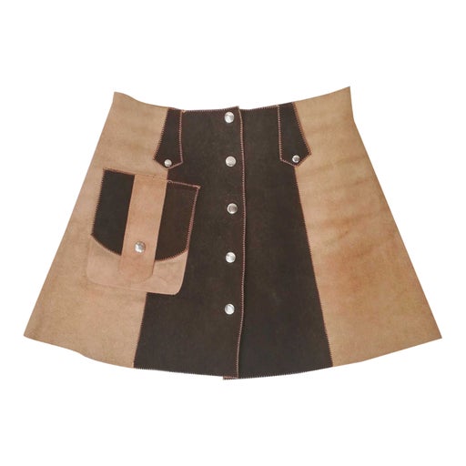 Suede mini skirt