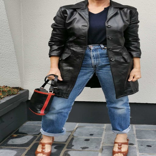 Leather trench coat