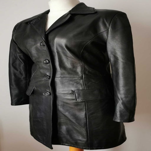 Leather trench coat