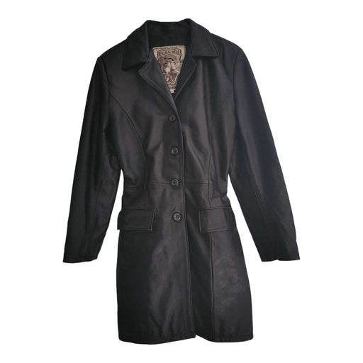 Leather trench coat