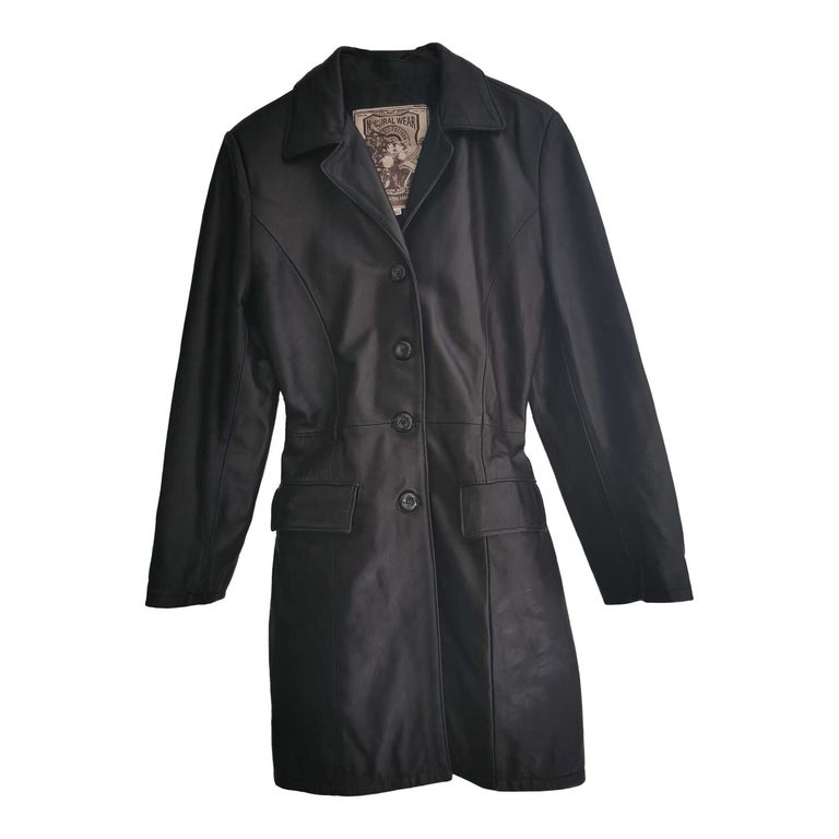 Leather trench coat