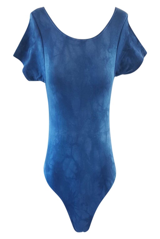 blue bodysuit