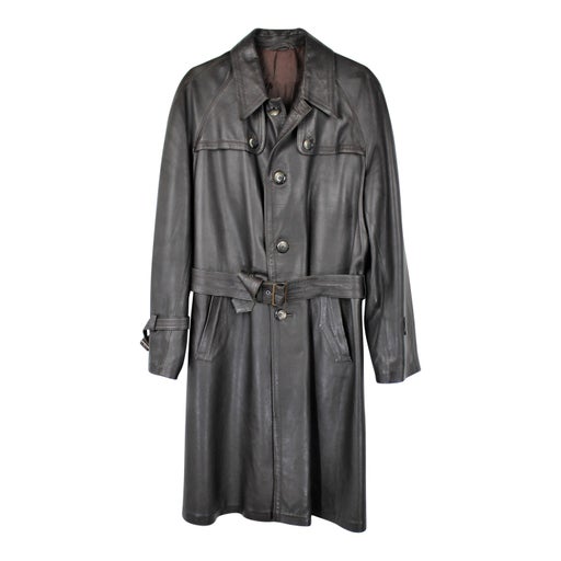 Leather trench coat