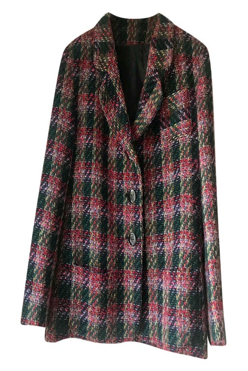Tweed-effect wool jacket