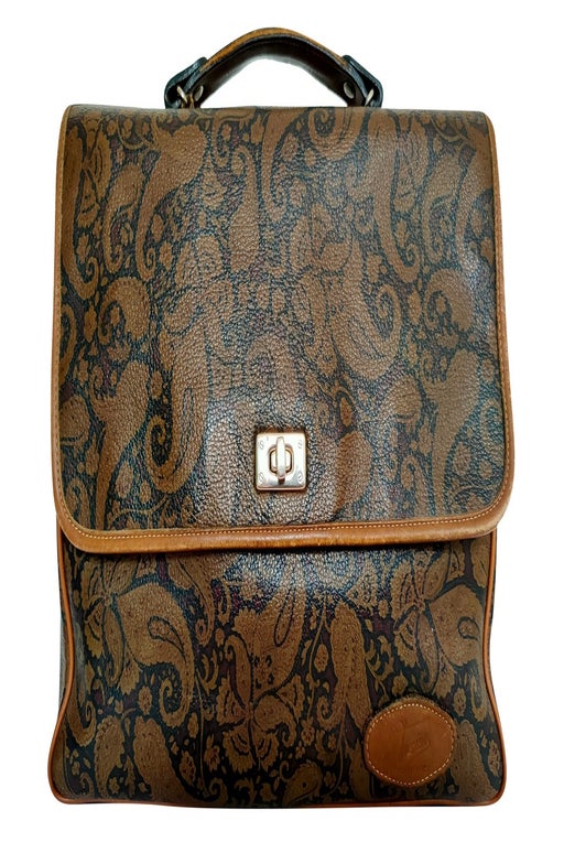 Patterned leather satchel