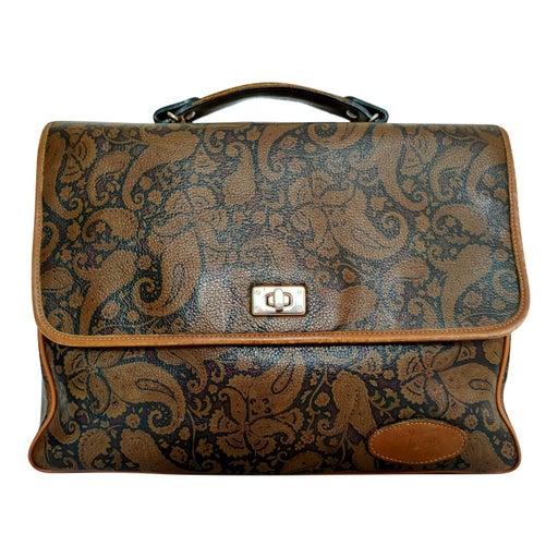 Patterned leather satchel