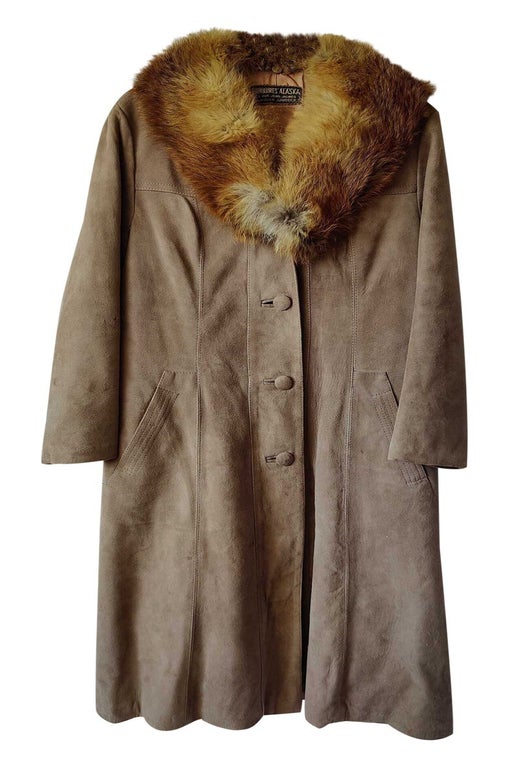 Manteau en cuir et fourrure