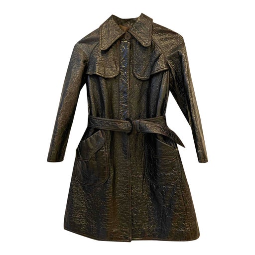 Leather trench coat