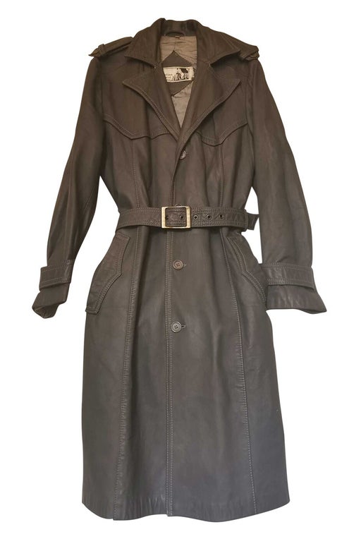 Leather trench coat