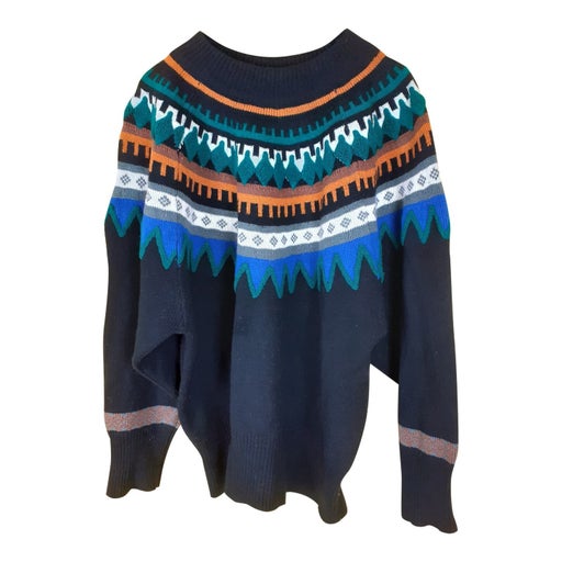 Multicolored jacquard sweater