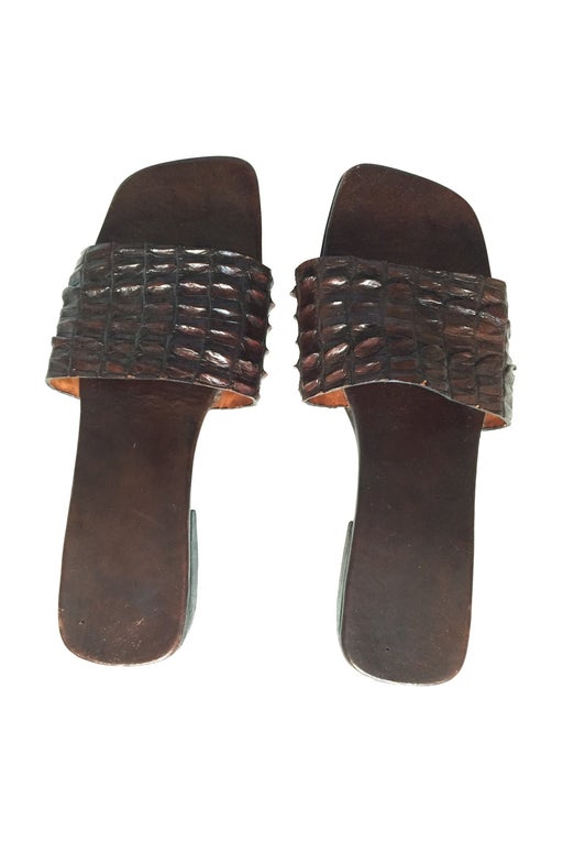 Exotic leather mule