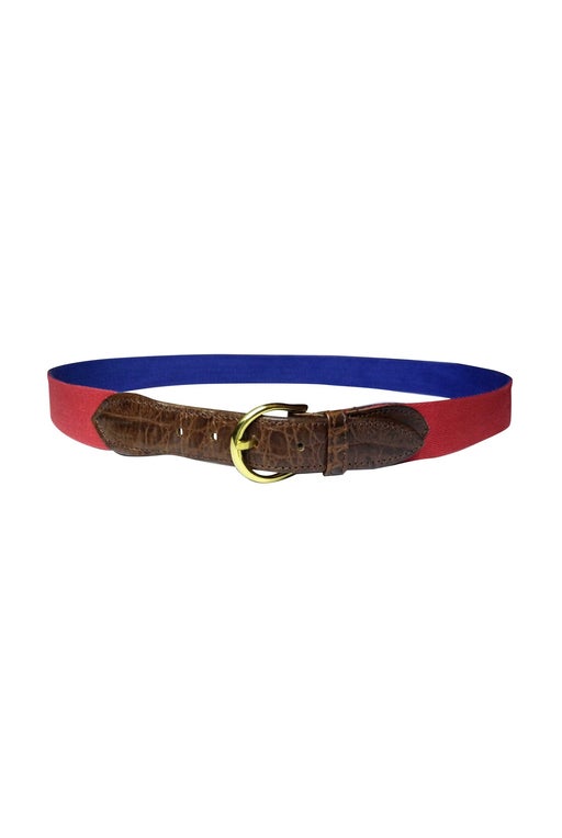 Cotton and leather belt