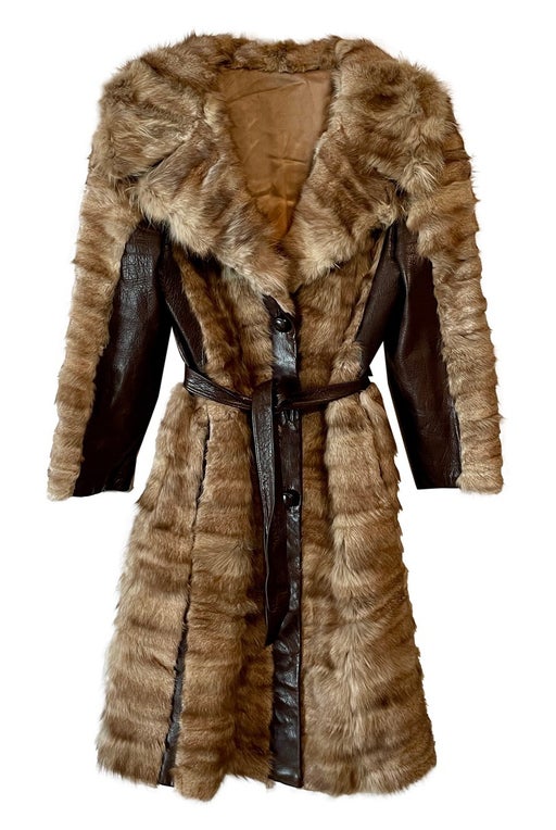Fur and leather coat