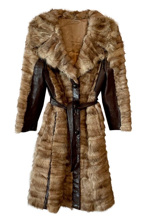 Fur and leather coat