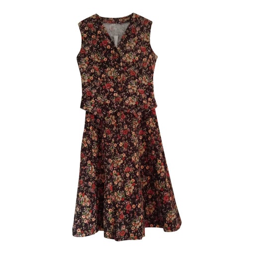 Velvet skirt and waistcoat set