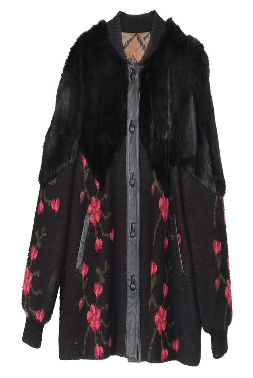 Fur and wool coat
