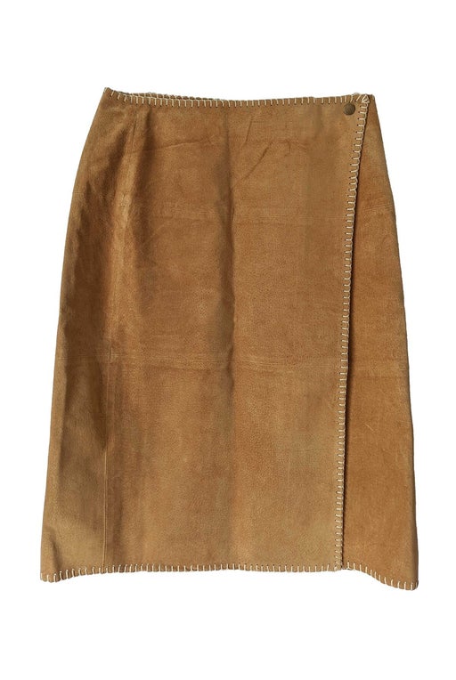 Suede wrap skirt