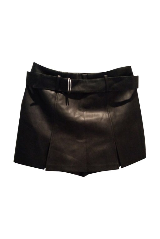 Faux leather mini shorts