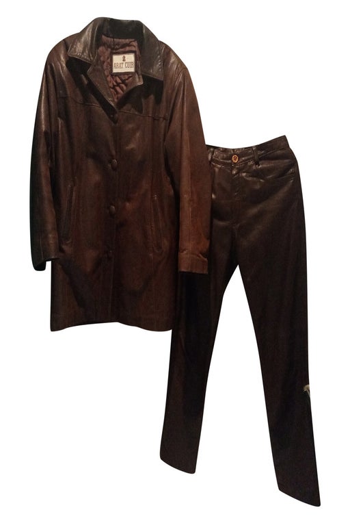 Leather trouser suit