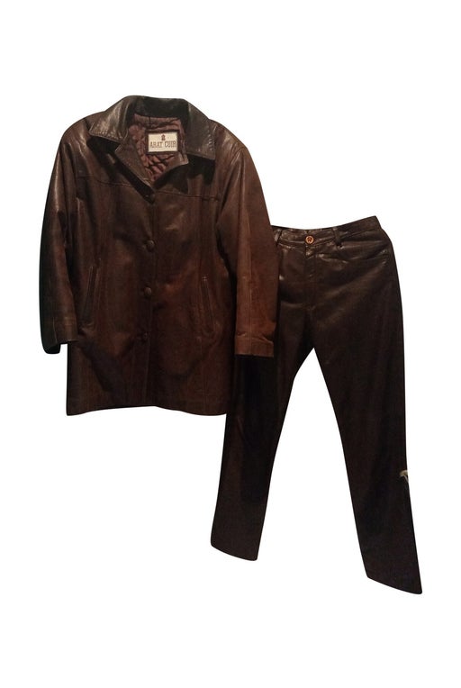 Leather trouser suit