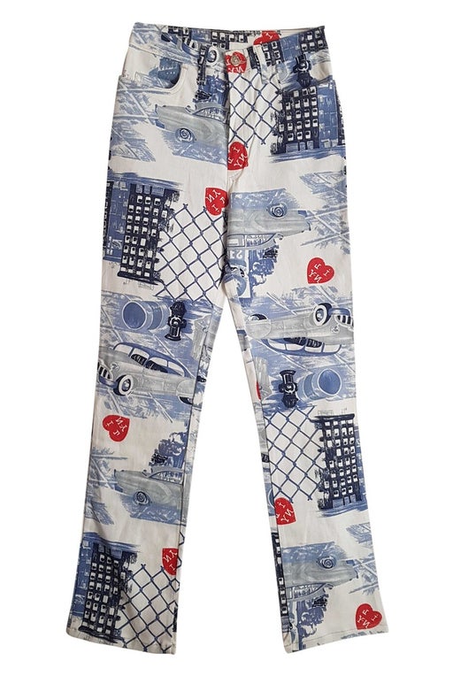 90's printed jeans
