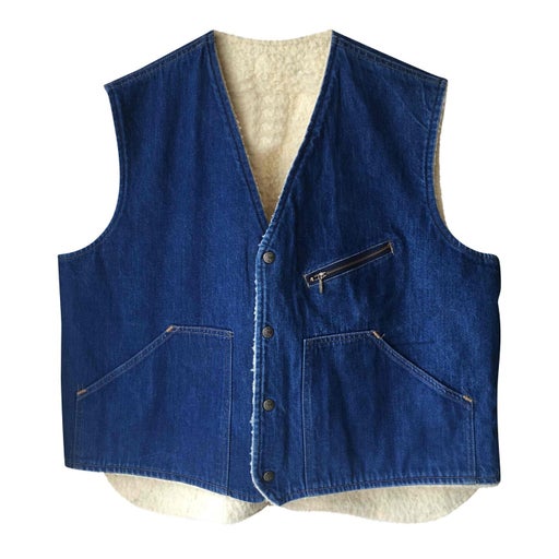 Woolen denim vest